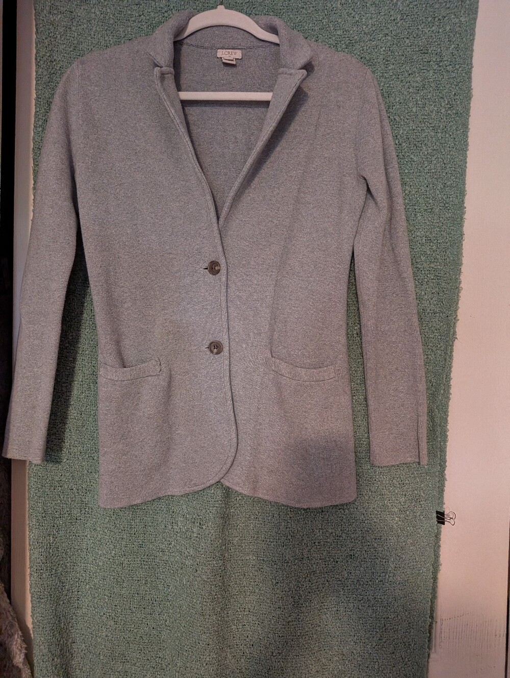 J.Crew Light Gray Knit Two-Button Blazer